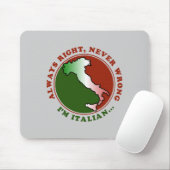 Stubborn Italy Funny Mousepad Muismat (Met muis)