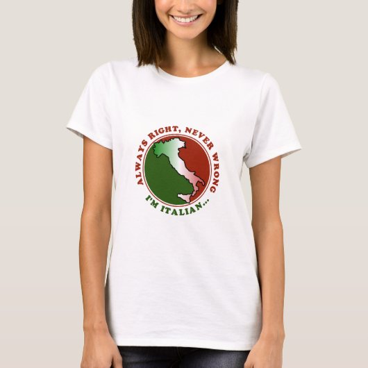 Stubborn Italy Funny Womens T-Shirt (Voorkant)