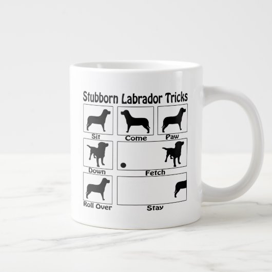 Stubborn Labrador Retriever Dog Tricks Extra Grote Mok (Rechts)