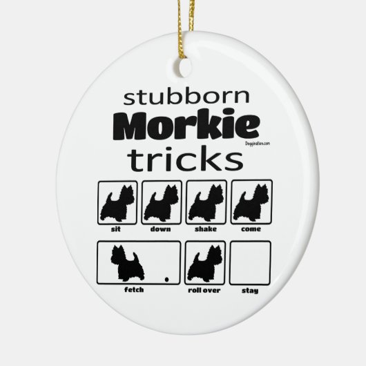 Stubborn Morkie Tricks Keramisch Ornament (Links)