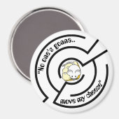 Stubborn Mouse Cheese Maze Funny Magneet (Voorkant / Achterkant)