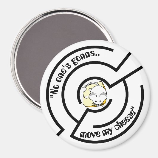 Stubborn Mouse Cheese Maze Funny Magneet (Voorkant / Achterkant)