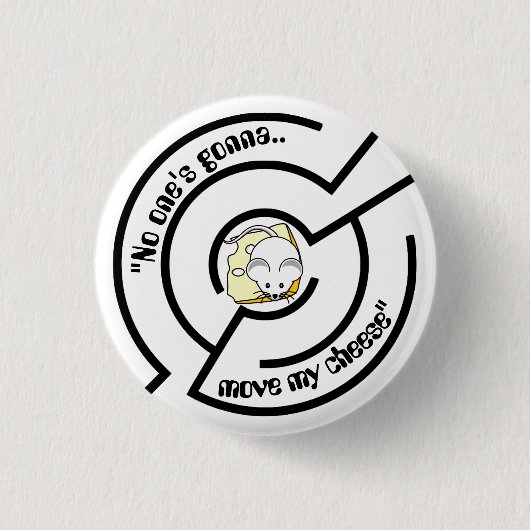 Stubborn Mouse Cheese Maze Ronde Button 3,2 Cm (Voorkant)