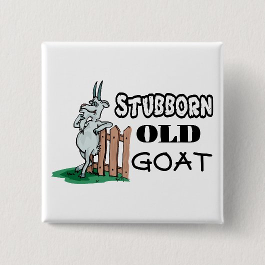 Stubborn Old Goat Vierkante Button 5,1 Cm (Voorkant)