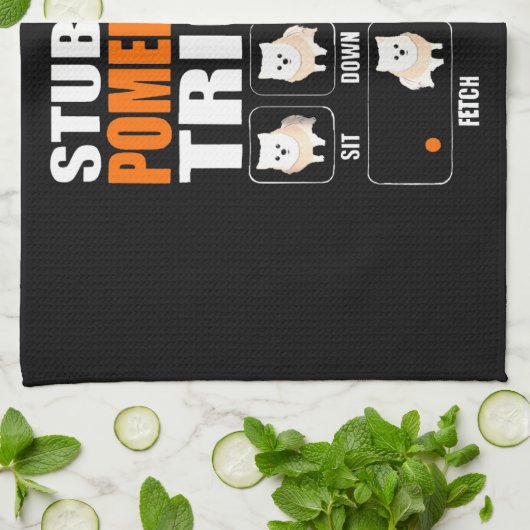 Stubborn Pommeren Tricks Gift Lover Theedoek (Gevouwen)