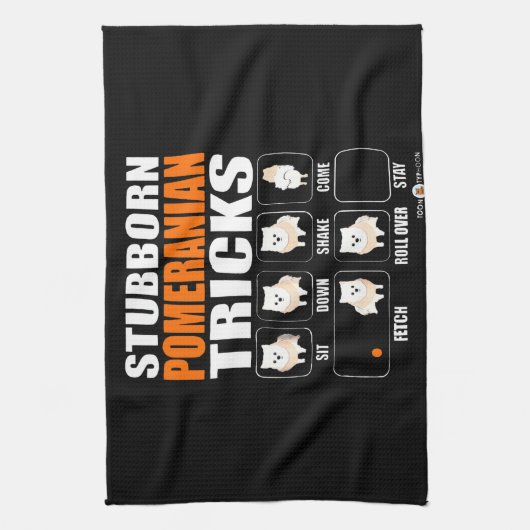 Stubborn Pommeren Tricks Gift Lover Theedoek (Verticaal)