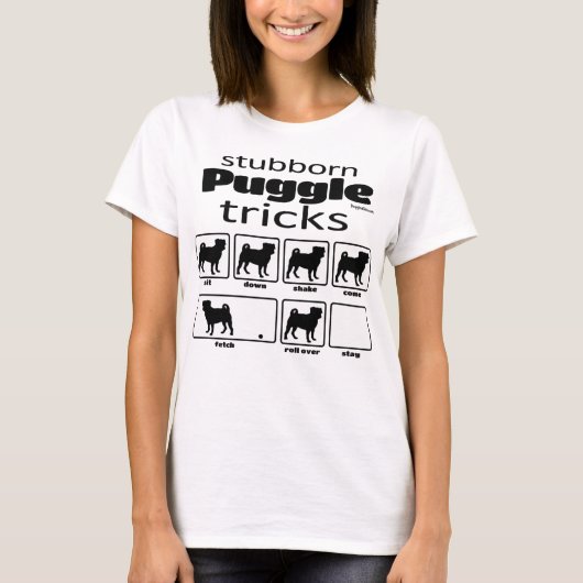 Stubborn Puggle Tricks T-shirt (Voorkant)