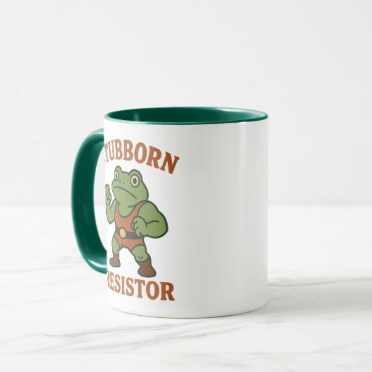 Stubborn Resistor - Motivational Frog Gym Tee Mok (Voorkant links)