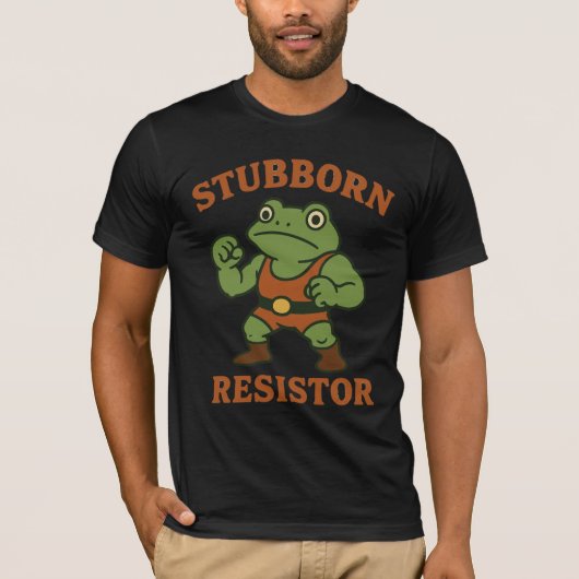 Stubborn Resistor - Motivational Frog Gym Tee T-shirt (Voorkant)