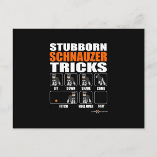 Stubborn Schnauzer Tricks Funny Schnauzer Gift Aankondigingskaart