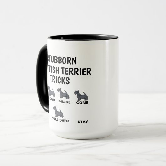 Stubborn Scottish Terrier Tricks , Funny Scottish  Mok (Voorkant links)
