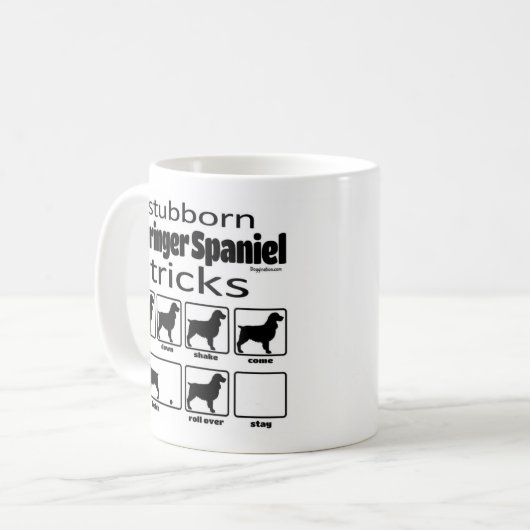 Stubborn Springer Spaniel Tricks Koffiemok (Voorkant links)
