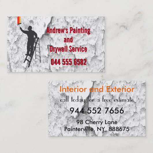 Stucco Schilderservice 🛠️ Handyman Home Repair Visitekaartje (Voorkant / Achterkant)