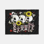 Stuck Between Idk, I And Idgaf Sunflower Skull Sar Fleece Deken (Voorkant (Horizontaal))