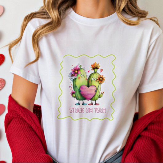 Stuck On You Cactus T-Shirt Print