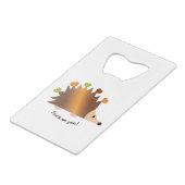 Stuck op je egel en hart kredietkaart flessenopener (Achterkant Gekanteld)