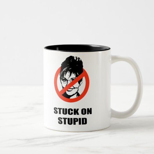 Stuck op Stupid Tweekleurige Koffiemok (Rechts)