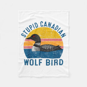 Stud Canadese Wolf Grappige Loon Vogel Humor Citaa Fleece Deken