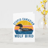 Stud Canadian Wolf Funny Loon Bird Humor Quote  Kaart (Gele Bloem)