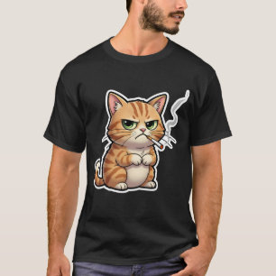 Stud Koel Grappige Kat Meme Rokkende Kat sigaret T-shirt