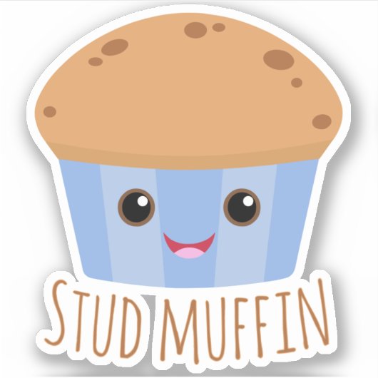 Stud Muffin Cute Foodie Sticker (Voorkant)