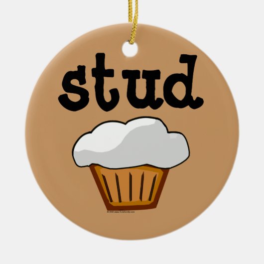 Stud Muffin, Cute Funny Bked Good Keramisch Ornament (Voorkant)