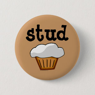 Stud Muffin, Cute Funny Bked Good Ronde Button 5,7 Cm