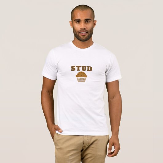 Stud Muffin Funny T-Shirt - Cupcake Graphic T-shir (Voorkant volledig)