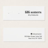 Stud Oorbel Sieraden Plain Display Kaart (Voorkant /achterkant)