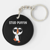 Stud Puffin Grappige Vogel Sleutelhanger (Achterkant)