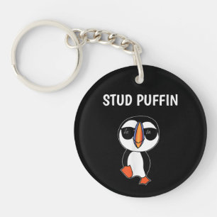 Stud Puffin Grappige Vogel Sleutelhanger
