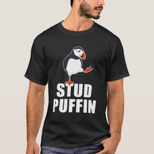 Stud Puffin Grappige Zeevogel Puffins T-shirt (Voorkant)