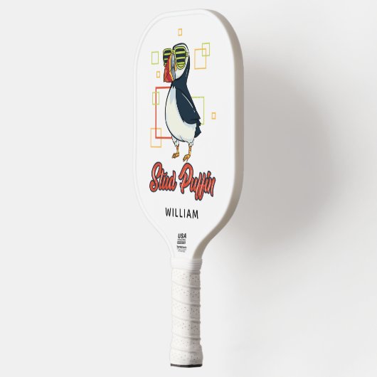 Stud Puffin Zee Bird Schattigee Gag Gepersonalisee Pickleball Paddle (Links)