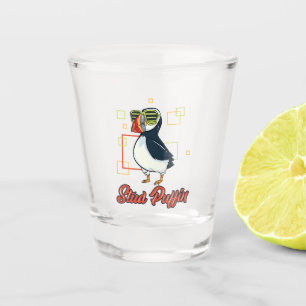 Stud Puffin Zee Vogel Illustratie Shot Glas