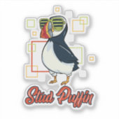 Stud Puffin Zeevogel Illustratie Sticker (Voorkant)
