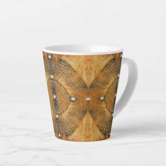 Studded Floor Pattern in Golden Browns Latte Mok (Rechterhoek)