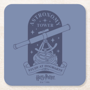 Studeer bij de HOGWARTS™ Astronomie Toren Vierkante Kartonnen Onderzetter