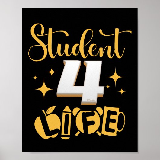 STUDENT 4 LEVEN #studentendlife Poster (Voorkant)