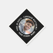 Student afstuderen foto modern zwart wit servet (Hoek)