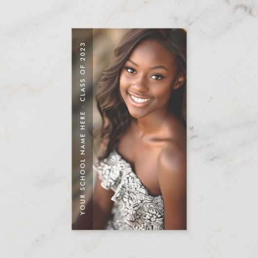 Student afstuderen netwerkfoto zwart visitekaartje (Voorkant)