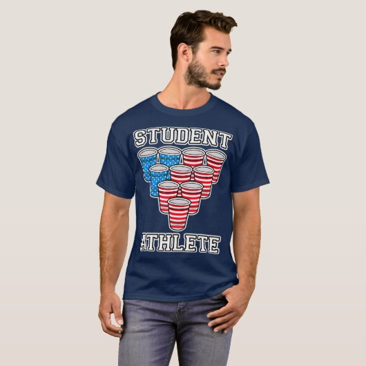 Student Athlete Beer Pong College T-shirt (Voorkant volledig)