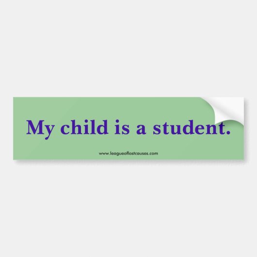 "Student" bumpersticker (Voorkant)