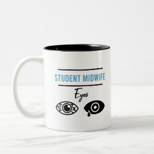 Student Costume Midwifery Funny Gift Tweekleurige Koffiemok