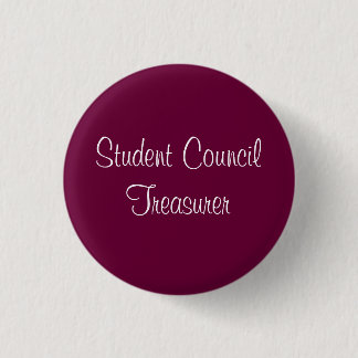 Student Council Treasurer Ronde Button 3,2 Cm