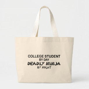 Student Deadly Ninja van het College bij nacht Grote Tote Bag