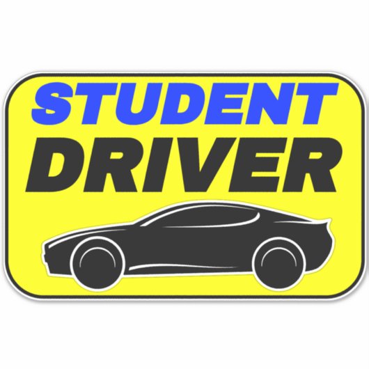 Student Driver Auto Venster Cling Sticker (Voorkant)