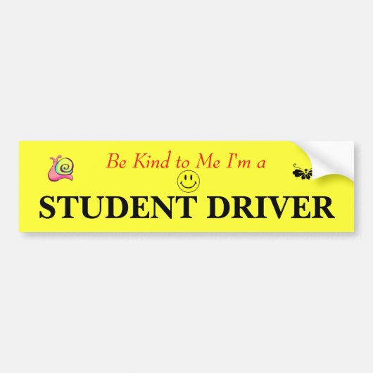 Student Driver Bumpersticker (Voorkant)