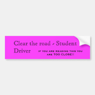 Student driver bumpersticker