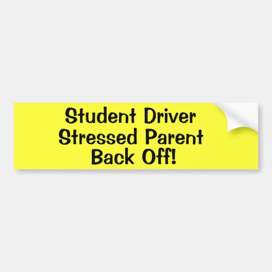 Student driver bumpersticker (Voorkant)