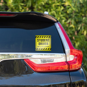 Student Driver Patiënt Waarschuwing Stripe Onderwi Raamsticker